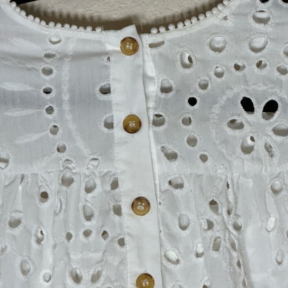 Boho Elegant Classic White Sheer Eyelet Top from SHEIN S Feminine Oversized - Picture 3 of 7